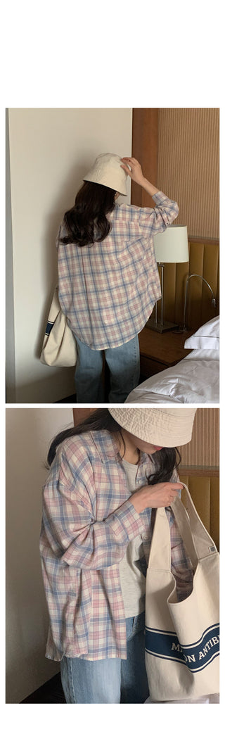 Pastel check shirt in 2 colors!