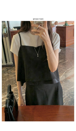 [Adjustable Straps] Semi-Crop Bustier