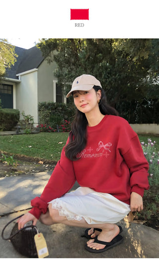 (3 colors) Pixel print sweatshirt