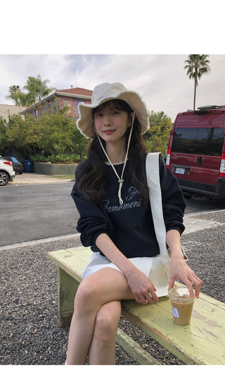 (3 colors) Pixel print sweatshirt