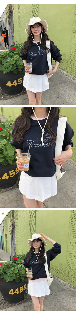 (3 colors) Pixel print sweatshirt