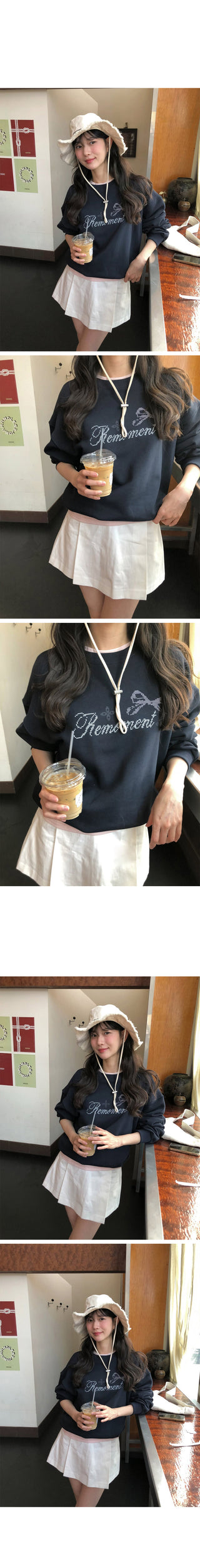 (3 colors) Pixel print sweatshirt