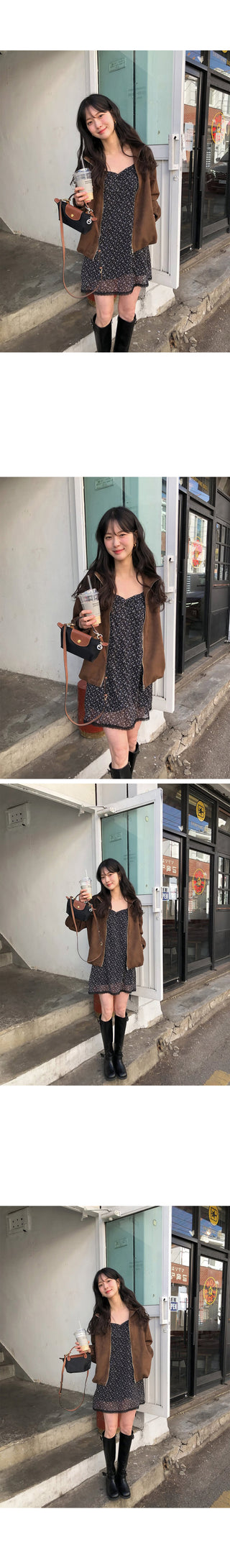 (2 colors) Flower Camisole Dress