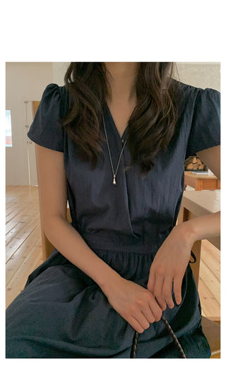 V-neck long dress