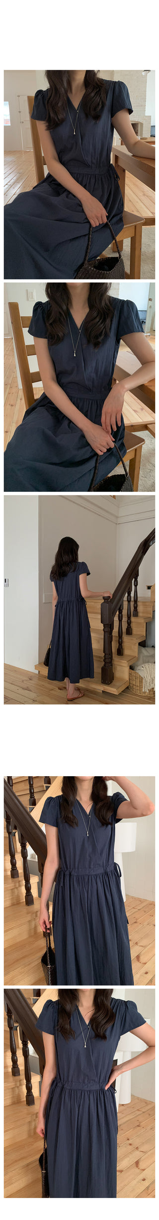 V-neck long dress