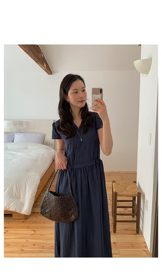 V-neck long dress