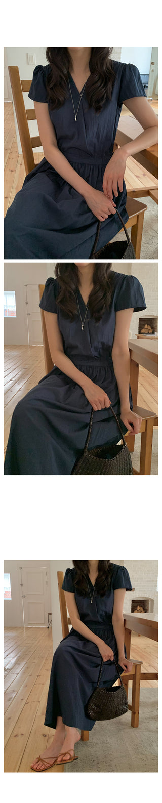 V-neck long dress