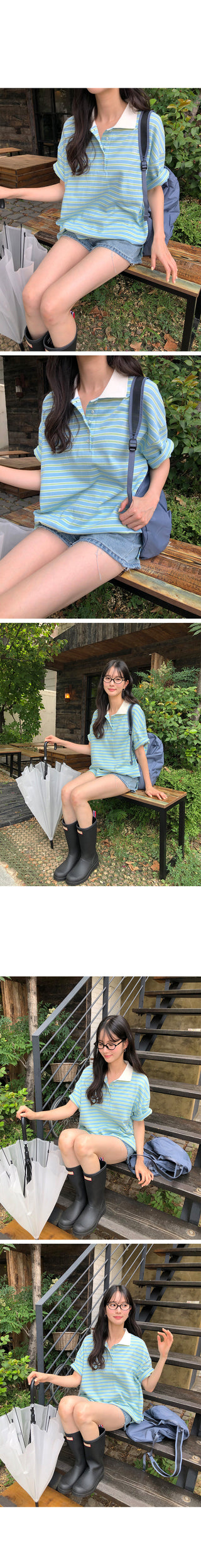 [6 colors] Striped camisole