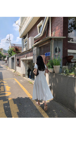 [2 colors] Puff Long Dress
