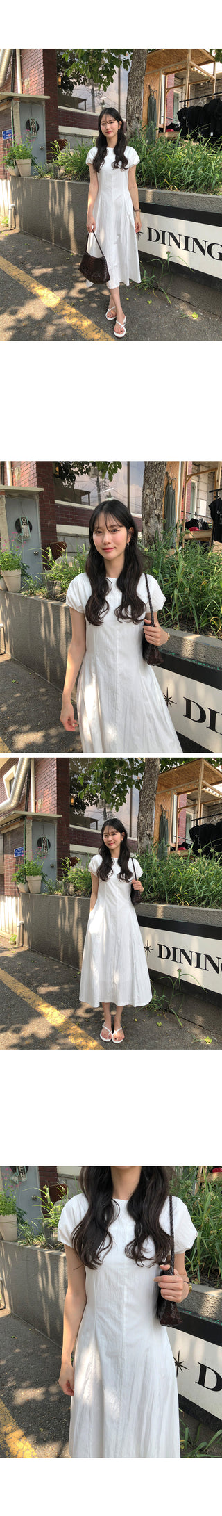 [2 colors] Puff Long Dress