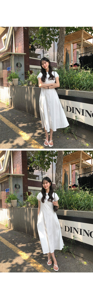 [2 colors] Puff Long Dress