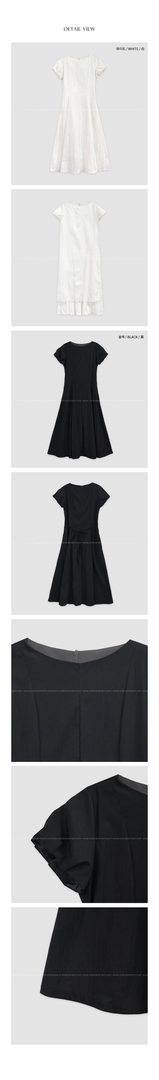 [2 colors] Puff Long Dress