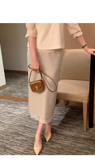 Belted tulle skirt