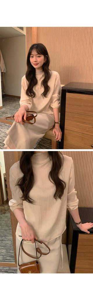 Belted tulle skirt
