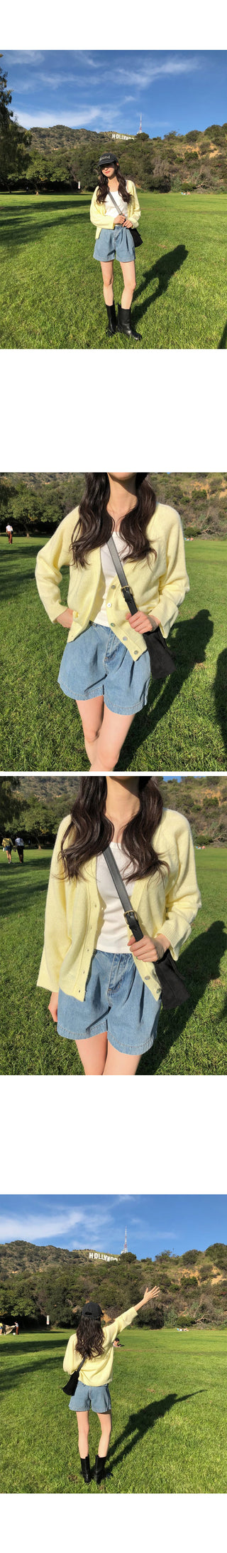 (3 colors) V-neck oversized cardigan