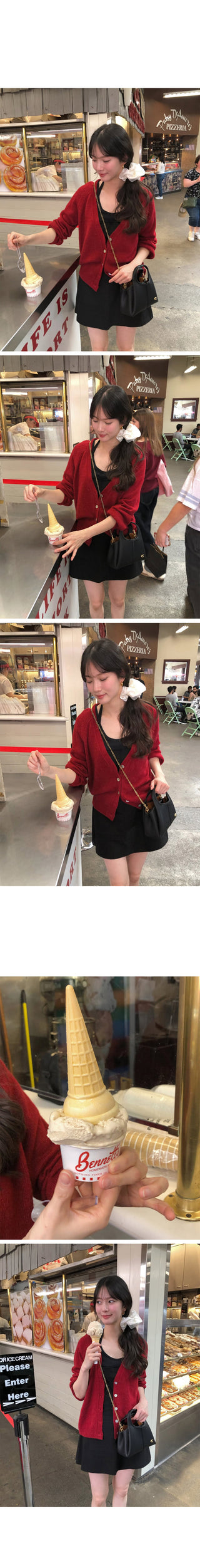 (3 colors) V-neck oversized cardigan