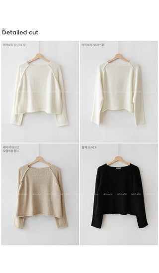 Boucle Boat Neck Knit