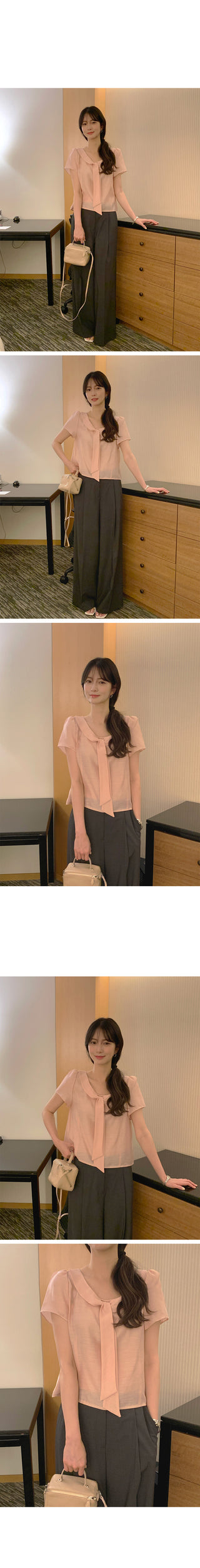 [2 colors] One-tuck summer slacks