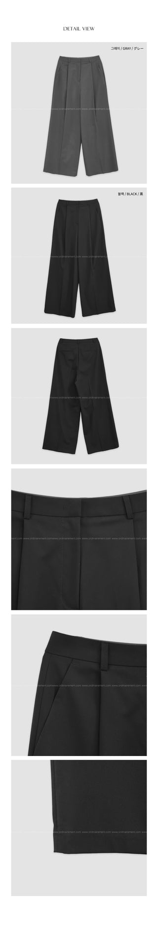 [2 colors] One-tuck summer slacks