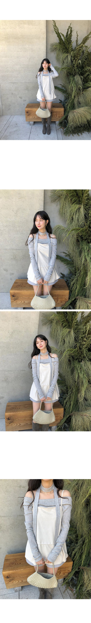 (3 colors) Tie-off shoulder T-shirt