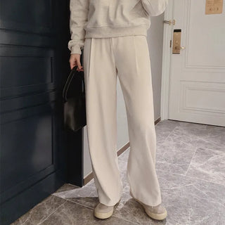 Long straight wide slacks