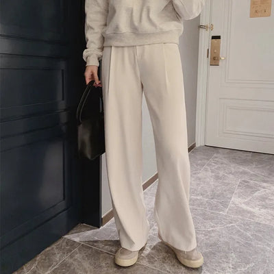 Long straight wide slacks