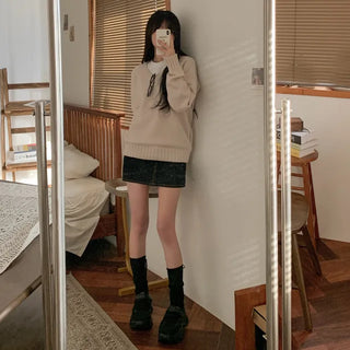 Raglan Loose Fit Layered Knit