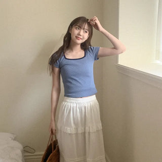 Flower Square Short-Sleeved T-Shirt