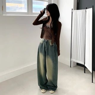 (Set) Lace Flower Sleeveless Top & Ribbed Cardigan
