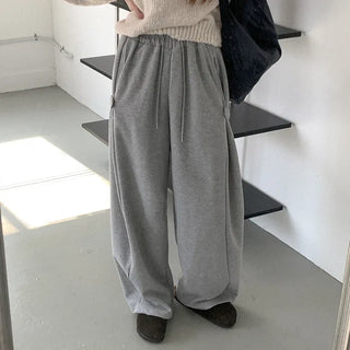 Wide side buckle elastic waist pants