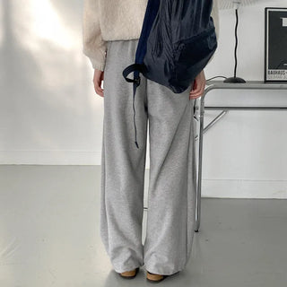 Wide side buckle elastic waist pants