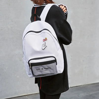 Mesh pocket casual backpack (4 colors)