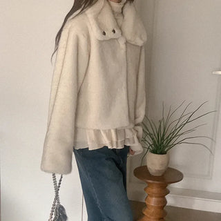 High-neck fur jacket