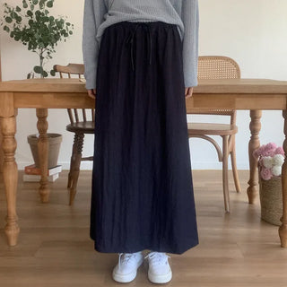 Cotton elastic long skirt