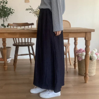 Cotton elastic long skirt