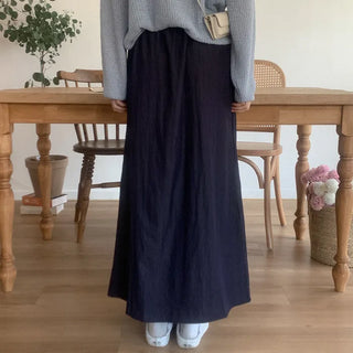 Cotton elastic long skirt