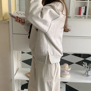 Cotton slit sweatshirt