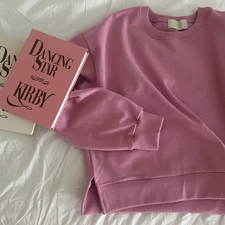 Cotton slit sweatshirt