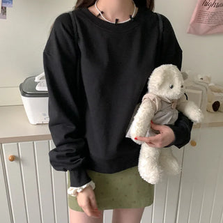 Cotton slit sweatshirt