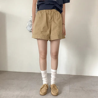 Cotton elastic waist shorts