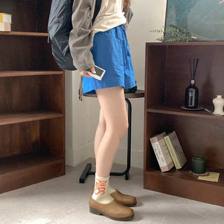 Cotton elastic waist shorts