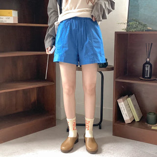 Cotton elastic waist shorts