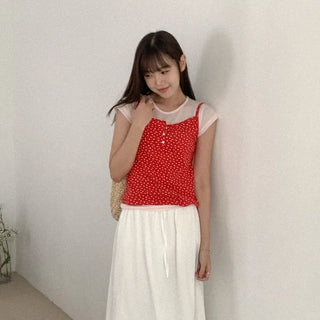 Flower Button Sleeveless