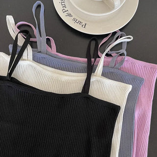 Rib-knit sleeveless bustier
