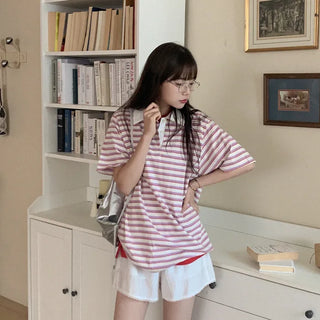 Cotton striped polo shirt