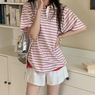 Cotton striped polo shirt