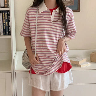 Cotton striped polo shirt