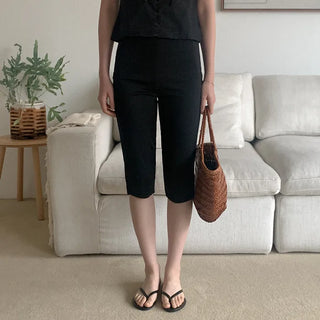 Elastic waistband 7/8 length pants