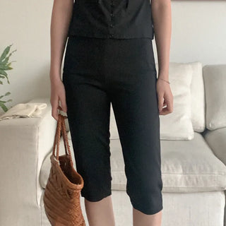 Elastic waistband 7/8 length pants