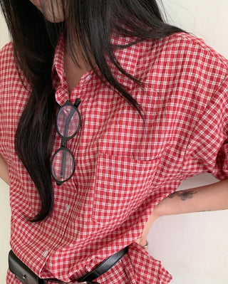 Oversized check shirt